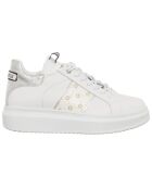 Milo wit/zilveren leren sneakers