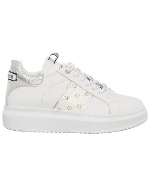 Milo wit/zilveren leren sneakers