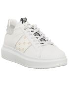 Milo wit/zilveren leren sneakers