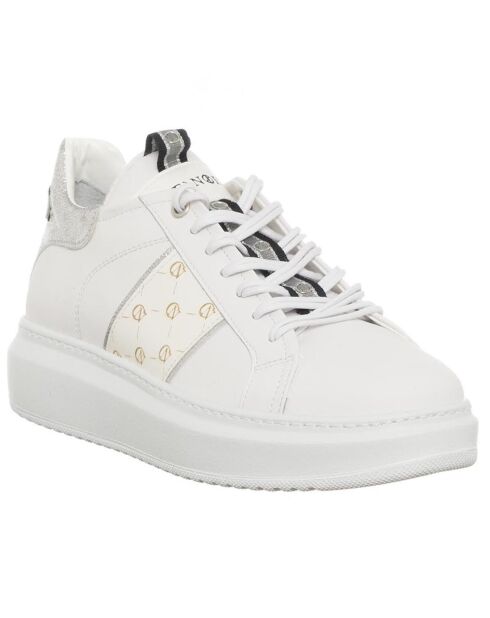 Milo wit/zilveren leren sneakers