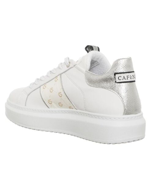 Milo wit/zilveren leren sneakers