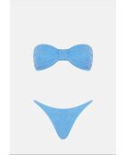 Lory blauw hoog uitgesneden badpak met kauwgom