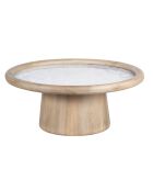 Salontafel met beige Manguier Hurmon marmeren blad - 102x102x41 cm