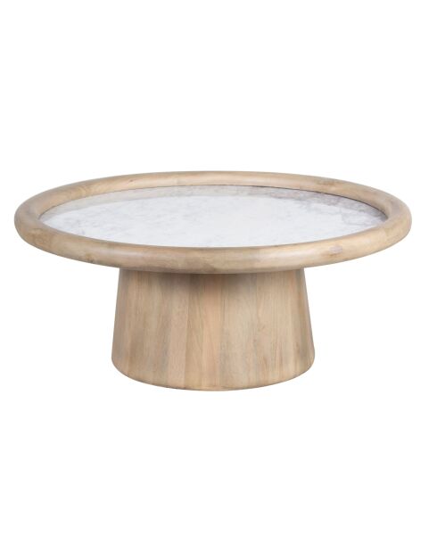 Salontafel met beige Manguier Hurmon marmeren blad - 102x102x41 cm