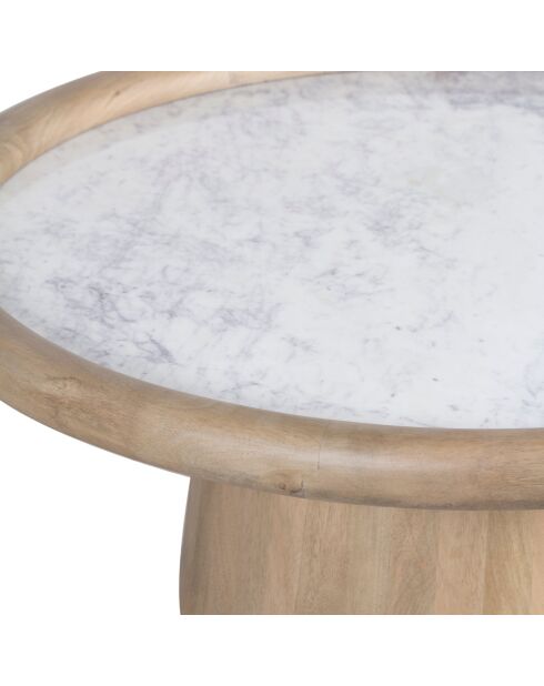 Salontafel met beige Manguier Hurmon marmeren blad - 102x102x41 cm