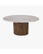 Tapa redonda Manguier Kfir III de mármol marrón - 90x90x45 cm