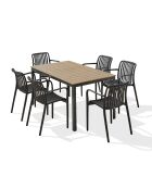 BOSTON Gartengarnitur für 6 Personen in Anthrazitgrau und Braun