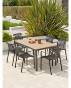 BOSTON Gartengarnitur für 6 Personen in Anthrazitgrau und Braun