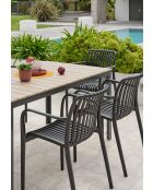 BOSTON Gartengarnitur für 6 Personen in Anthrazitgrau und Braun