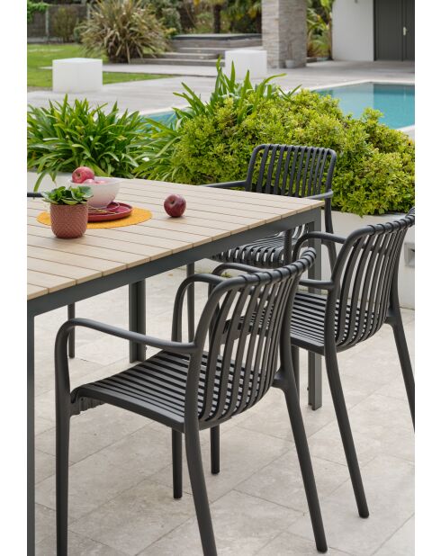 BOSTON Gartengarnitur für 6 Personen in Anthrazitgrau und Braun