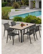 BOSTON Gartengarnitur für 6 Personen in Anthrazitgrau und Braun