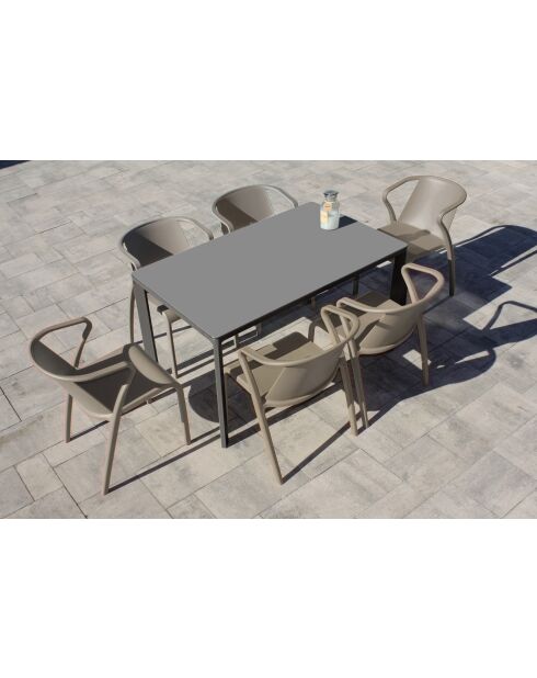 MEET Gartenset für 6 Personen Anthrazitgrau