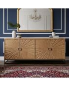 Geschnitztes Sideboard mit 4 Türen Mango Solaris II beige - 200x50x85 cm