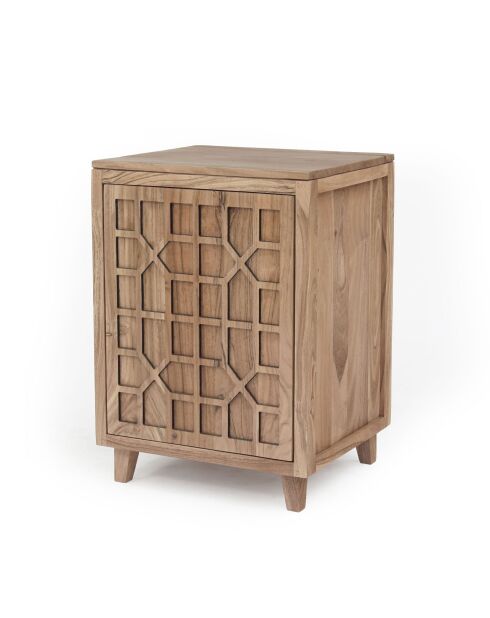 Nachttisch mit 1 linken Tür Acacia Punjab-II gelb/gold - 45x40x62 cm