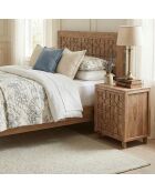 Nachttisch mit 1 linken Tür Acacia Punjab-II gelb/gold - 45x40x62 cm