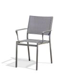 STOCKHOLM stapelbarer Gartensessel aus Textilen und anthrazitgrauem Aluminium - 103x62x100cm