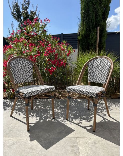 BISTRO Gartenset für 2 Personen, schwarz-weiß