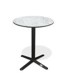 BISTRO runder Gartentisch mit schwarz-weißem Marmoreffekt - D 60xH 74 cm