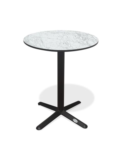 BISTRO runder Gartentisch mit schwarz-weißem Marmoreffekt - D 60xH 74 cm