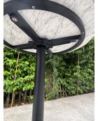 BISTRO runder Gartentisch mit schwarz-weißem Marmoreffekt - D 60xH 74 cm