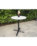 BISTRO runder Gartentisch mit schwarz-weißem Marmoreffekt - D 60xH 74 cm
