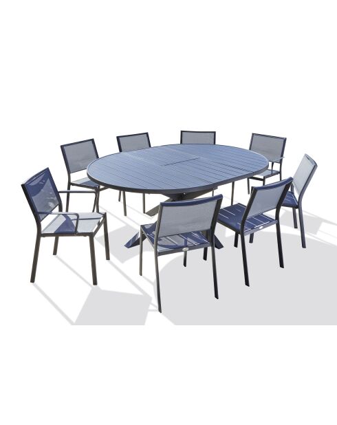 Set de jardín PELOSA para 8 personas gris antracita