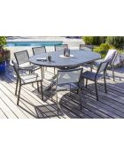 Set da giardino PELOSA per 8 persone grigio antracite