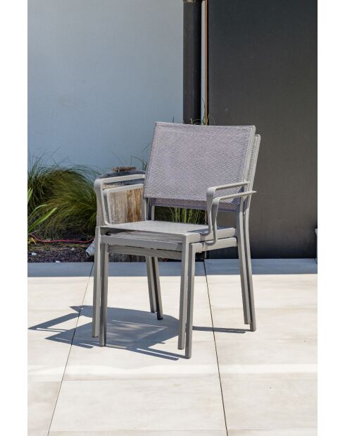 Set de jardín PELOSA para 8 personas gris antracita