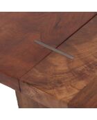 Brauner Couchtisch aus Akazienholz mit natürlicher Kante - 117x61x46 cm