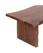 Brauner Couchtisch aus Akazienholz mit natürlicher Kante - 117x61x46 cm