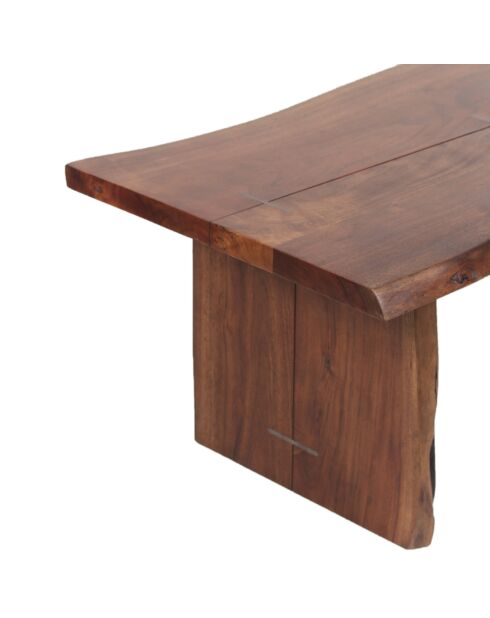 Brauner Couchtisch aus Akazienholz mit natürlicher Kante - 117x61x46 cm