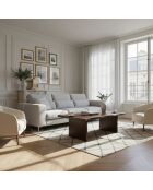 Brauner Couchtisch aus Akazienholz mit natürlicher Kante - 117x61x46 cm