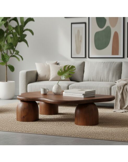 Kaith brauner Couchtisch - 116x110x30 cm