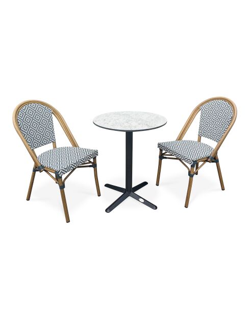 BISTRO Gartenset für 2 Personen, schwarz-weiß
