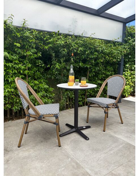 BISTRO Gartenset für 2 Personen, schwarz-weiß