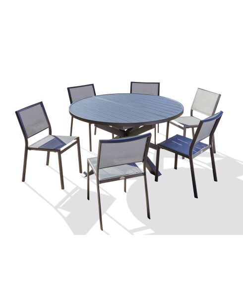 Ensemble de jardin PELOSA 6 personnes gris anthracite