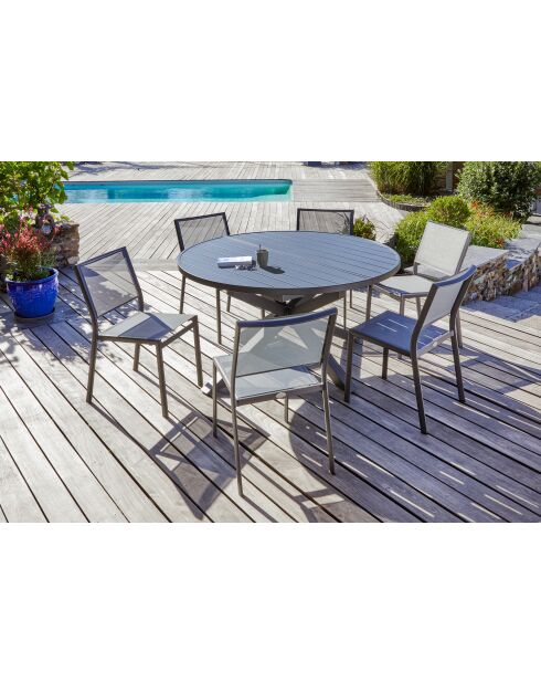 Ensemble de jardin PELOSA 6 personnes gris anthracite