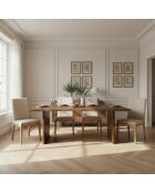 Akazien-Sansur-Esstisch mit Naturkante, 178 x 91 x 76 cm, braun