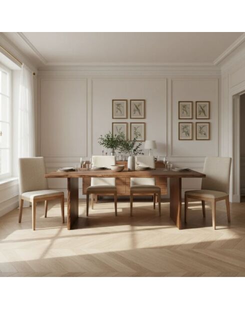 Akazien-Sansur-Esstisch mit Naturkante, 178 x 91 x 76 cm, braun