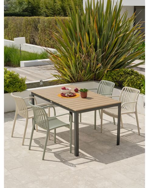 BOSTON Gartenset für 4 Personen beige/grün