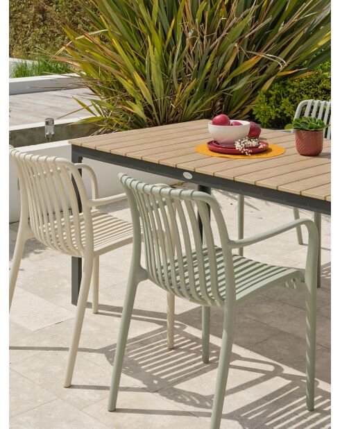 BOSTON Gartenset für 4 Personen beige/grün