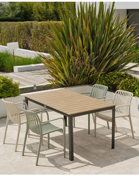 BOSTON Gartenset für 4 Personen beige/grün