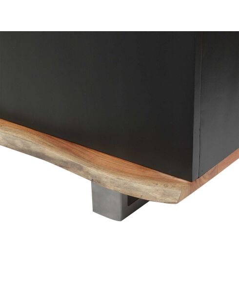 Anrichte Acacia Black II 3-türig schwarz - 160x42x72 cm