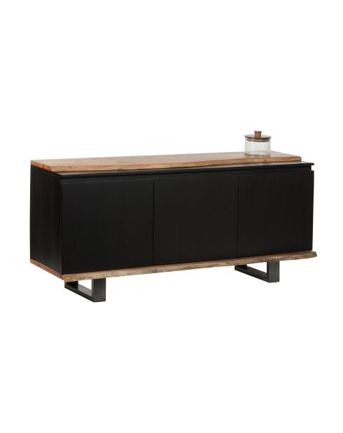 Anrichte Acacia Black II 3-türig schwarz - 160x42x72 cm
