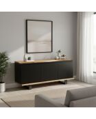 Anrichte Acacia Black II 3-türig schwarz - 160x42x72 cm