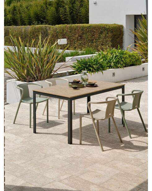 BOSTON Gartenset für 4 Personen, braun/grün