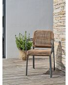 LOUISE Gartenset 2 Personen, anthrazitgrau und braun