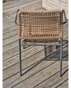 LOUISE Gartenset 2 Personen, anthrazitgrau und braun