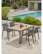 BOSTON Gartenset für 4 Personen in Anthrazitgrau und Braun