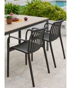 BOSTON Gartenset für 4 Personen in Anthrazitgrau und Braun